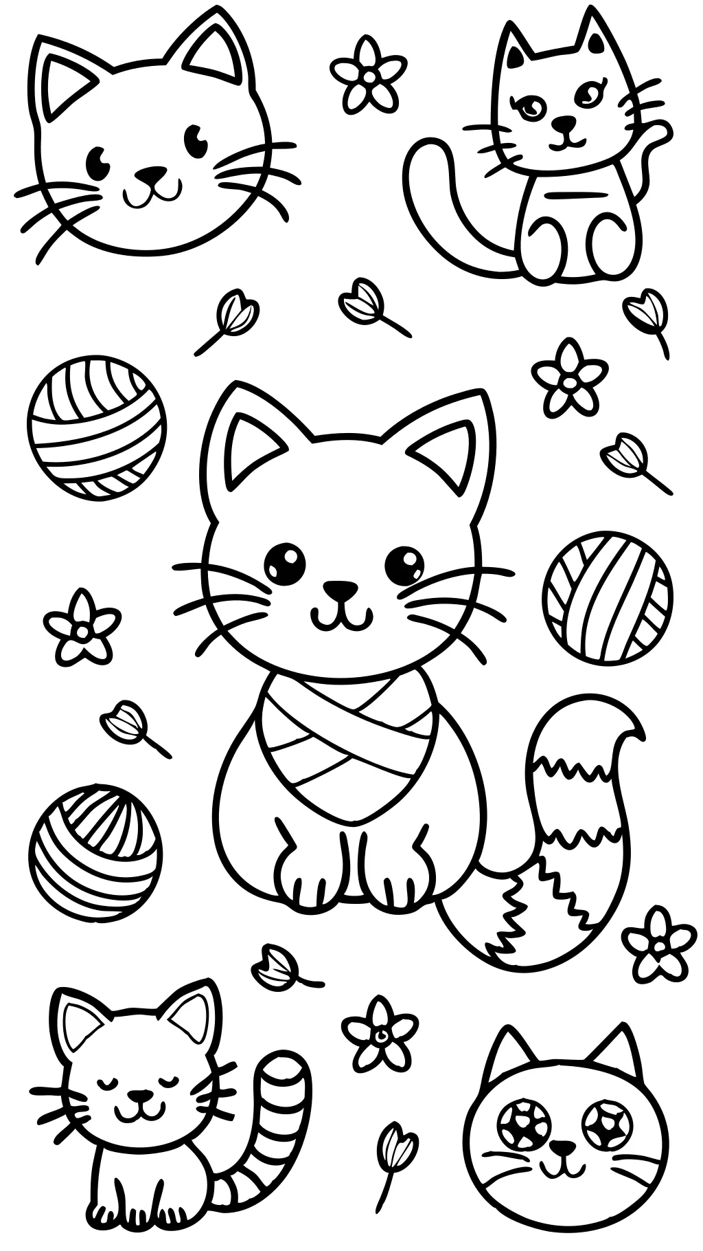 cute kitties coloring pages